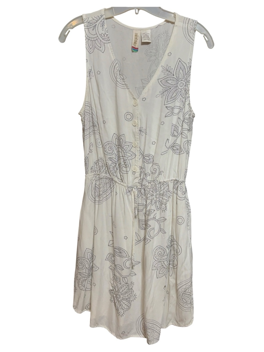 Mimi Chica White & Black Floral Print Dress L